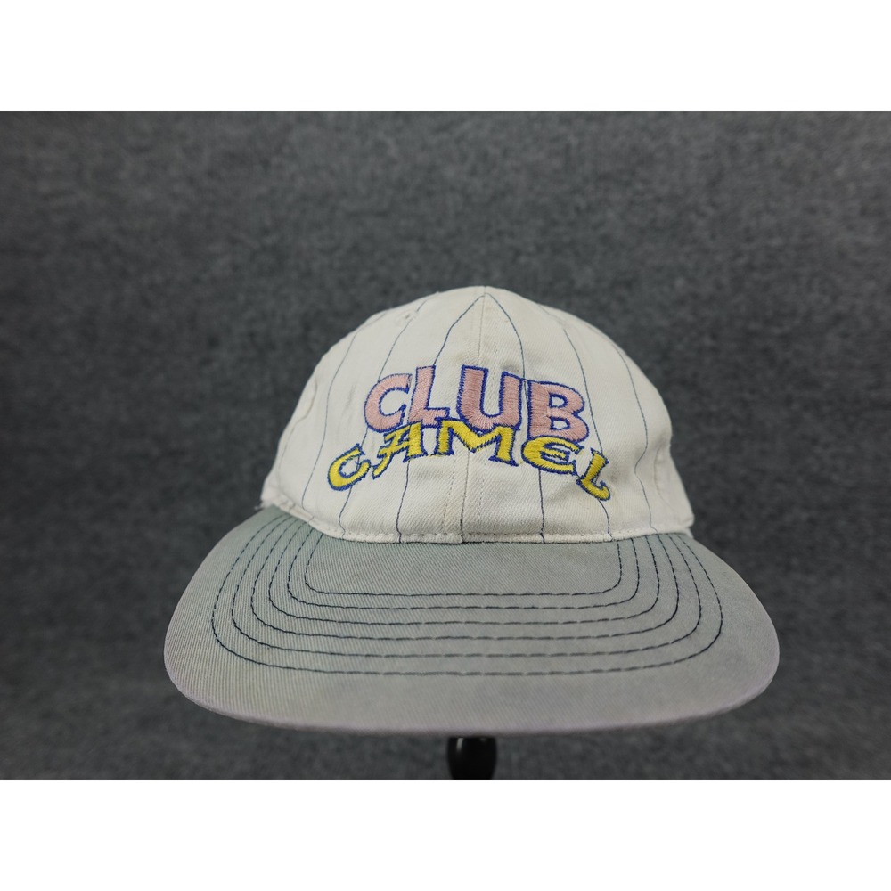 Camel Club Camel Snapback Hat Mens OSFA White Grey Vintage 90s Pinstripe